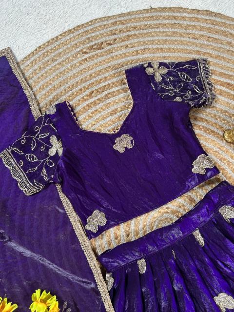 Fandy Flower Sindoor Silk Purple Cheap kids clothes wholesale Delhi - wholesale export